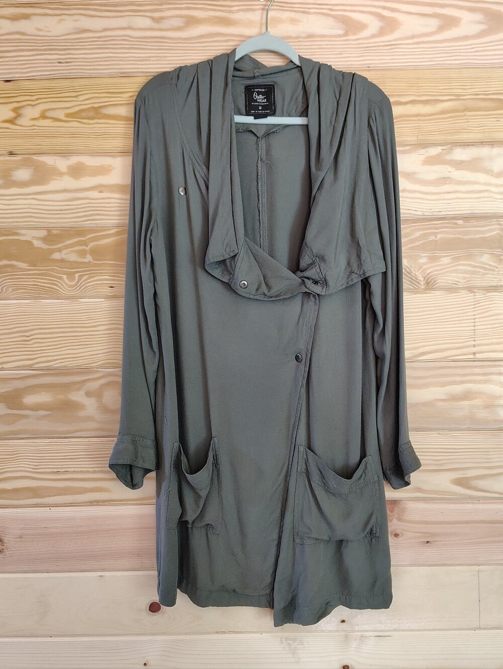 Cotton On Outerwear Hooded Utility Jacket Long Coat Medium Gorpcore Neutral